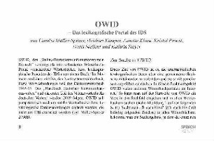 OWID : das lexikografische Portal des IDS