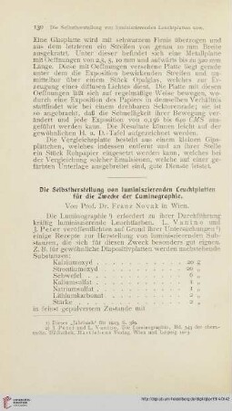 Die Selbstherstellung von luminiszierenden Leuchtplatten für die Zwecke der Luminographie