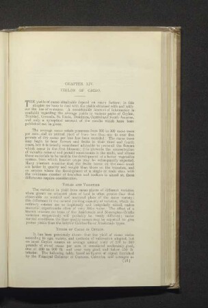 Chapter XIV. Yields of cacao.