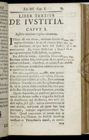 Liber Tertius. De Iustitia.