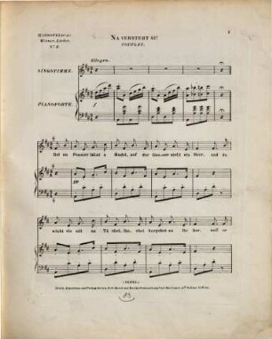 Wiener-Lieder : d. Wiener Liedersängerin Antonia Mannsfeld, genannt die Wiener Theresa, 3. Na versteht si. - 3 S., 1 Bl. - Pl.-Nr. 13.923