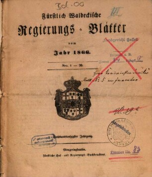 Fürstlich-Waldeckisches Regierungsblatt. 56. 1866