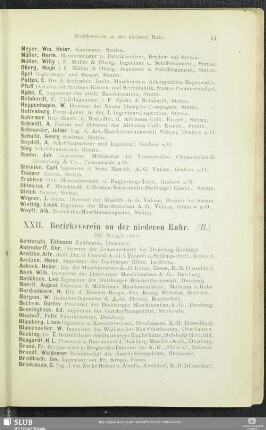 XXII. Bezirksverein an der niederen Ruhr.