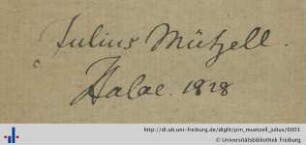 Autogramm (Universitätsbibliothek Freiburg i. Br., TM 2021/2173).
