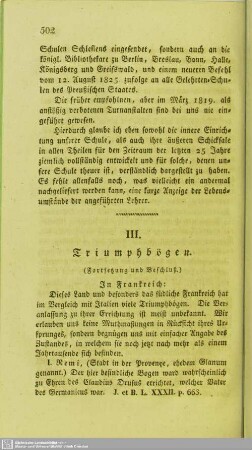 Triumphbögen : (Fortsetzung und Beschluß)