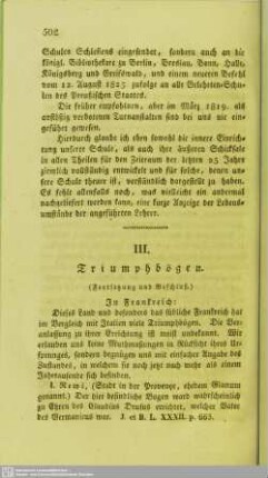 Triumphbögen : (Fortsetzung und Beschluß)