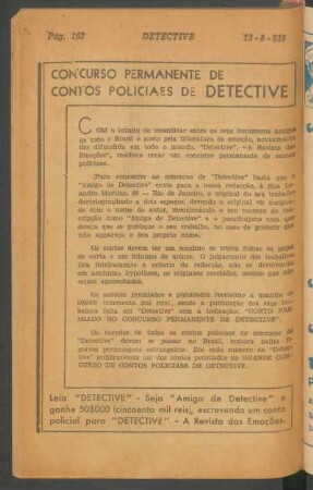 Concurso permanente de contos policiaes de Detective