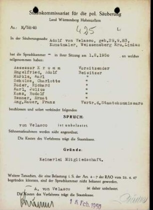 Velasco, Adolf von