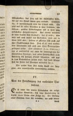 51-88, IV. Von der Fortpflanzung des natürlichen Verderbens