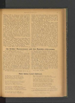 Die Brüder Mannesmann und das Marokko-Abkommen.