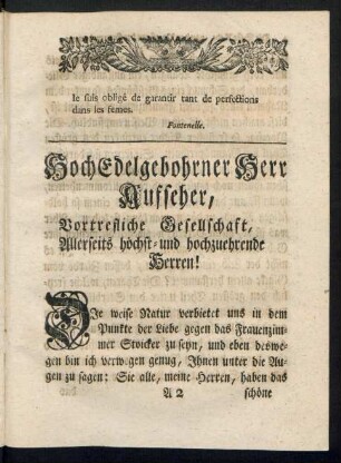 Die Vorzüge des Frauenzimmers vor den Mannspersonen in der Beredsamkeit