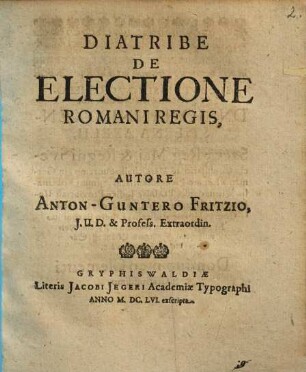 Diatribe de electione Romani regis