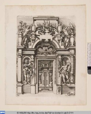 Zierportal mit Mars und Herkules