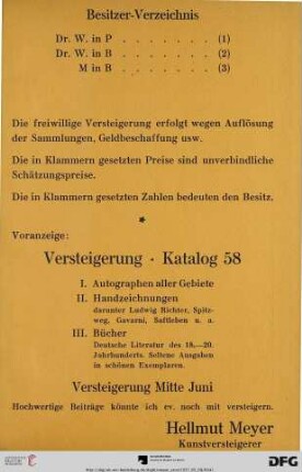 Besitzerverzeichnis
