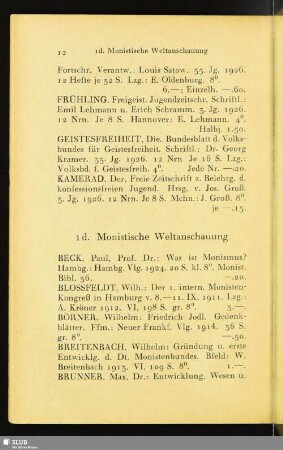 1d. Monistische Weltanschauung