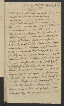 Brief an Karl Hartwig Gregor von Meusebach : 01.07.1826