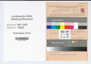 Entnazifizierung Emil Fuhrmann, geb. 04.12.1901 (Steuersekretaer)
