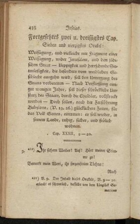 Fortgesetztes zwei und dreissigstes Cap. Sieben und vierzigstes Orakel