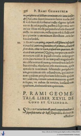 Liber XXVII. De Cono et Cylindro