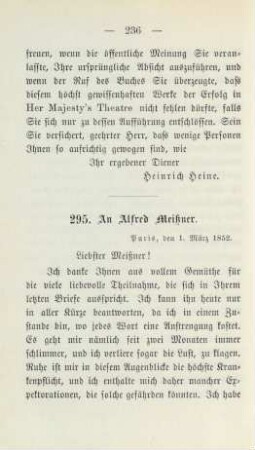 295. An Alfred Meißner