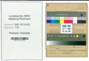 Entnazifizierung Charlotte Pickhard , geb. 08.10.1903 ()