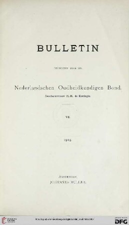 6: Bulletin van den Nederlandschen Oudheidkundigen Bond