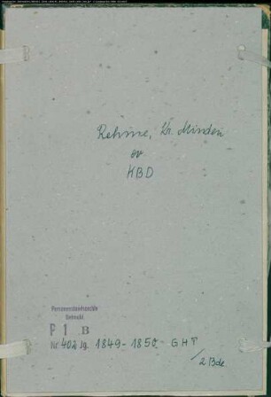Kirchenbuchduplikat der evangelischen Gemeinde Rehme, Kreis Minden (GHT 1849-1850) (Gemeinde: Evangelische Gemeinde Rehme)