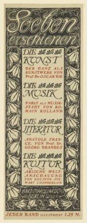 Soeben erschienen... Die Kunst, Die Musik, Die Literatur, Die Kultur