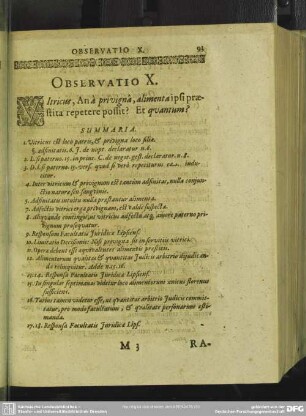 Observatio X. Viltricus, An a privigna, alimenta ipsi praestita repetere possit? Et quantum?