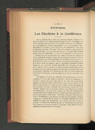 Tunisie. Les Élections à la Conférence.