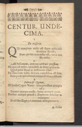 Centur. Undecima.