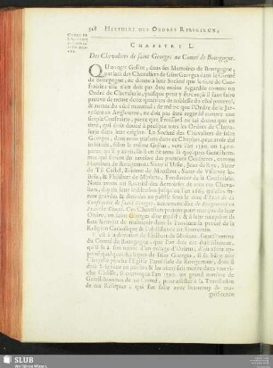 Chapitre L. Des Chevaliers de saint Georges au Comté de Bourgogne