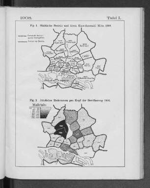 Tafel I. 1908. Fig. 2. Jährliches Einkommen pro Kopf der Bevölkerung 1906.