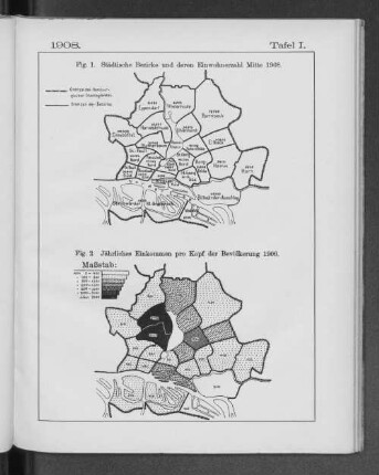 Tafel I. 1908. Fig. 2. Jährliches Einkommen pro Kopf der Bevölkerung 1906.