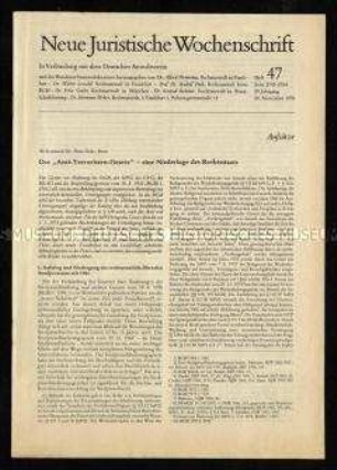 Neue Juristische Wochenschrift. 29. Jahrgang 1976