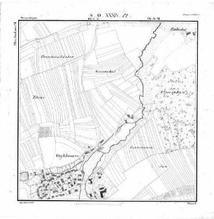 Kartenblatt SO XXXIV 42 Stand 1821 ca.