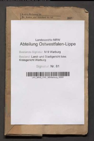 Sonstige: Boettrich, Christine, geb. Weber: Testament