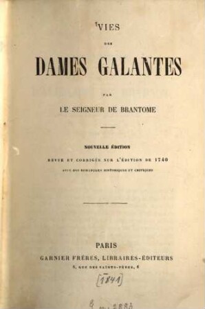 Vies des dames galantes