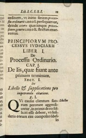 11-30, Cap. I. De Iis, quae fiunt ante primum terminum.