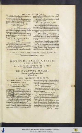 Pars Sexta: De Obligationibus Et Actionibus ex delicto descendentibus.