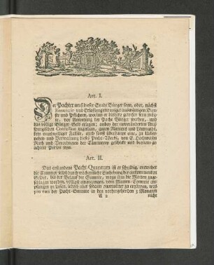 [Bedingnisse zu der Verpachtung der Matten vom 1 May 1773 bis zum letzten April 1777.]
