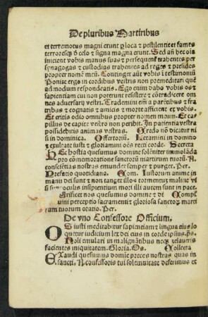 De uno Confessore Officium.