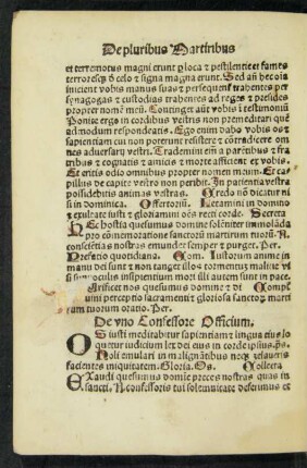 De uno Confessore Officium.