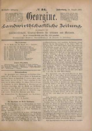 Fünfzigster Jahrgang. No. 34. Insterburg, 24. August 1882.