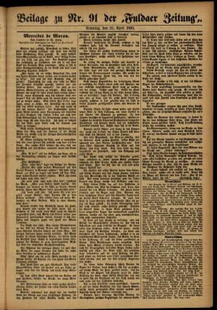 Zweite Ausgabe vom Sonntag, den 22. April 1894.