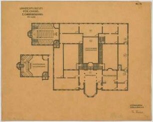 Fischer, Theodor; Kassel; Museum (jetzt: Hessisches Landesmuseum) - Grundriss 1. OG