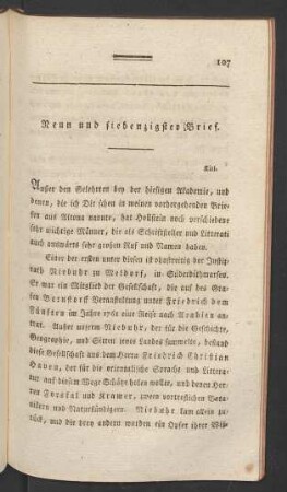 Neun und siebenzigster Brief
