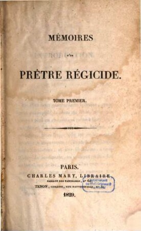 Mémoires d'un prêtre régicide, 1