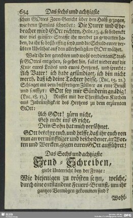 Das Sechs und achtzigste Send-Schreiben