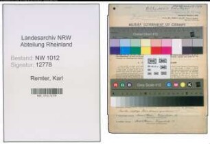 Entnazifizierung Karl Remter , geb. 04.05.1897 (Lehrer)